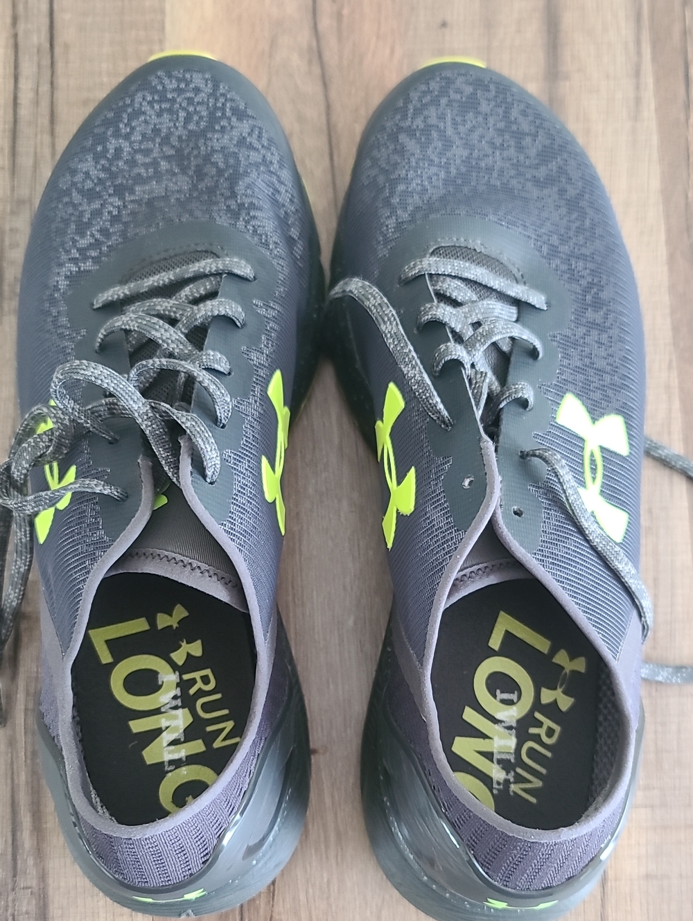 Under Armour Gray and Neon Yellow Men's Running Shoes